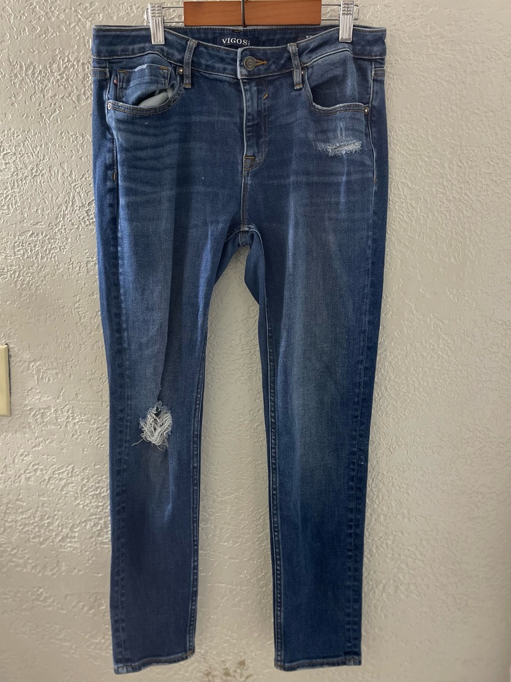 Y2K Vigoss Women’s Blue Distressed Denim Skinny Jeans 30x28